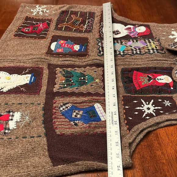 Designer Originals Studio FA LA LA Zip Up Christmas Sweater Vest Size 1X - Picture 5 of 6